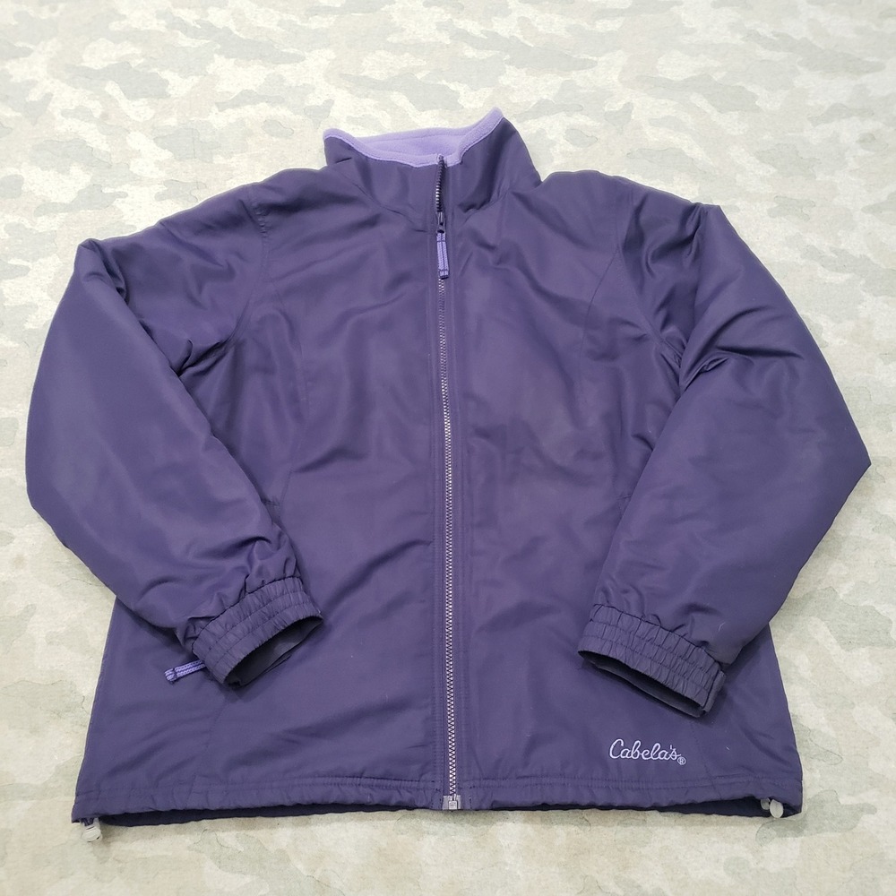 Cabela's Jacket Women Large Purple Full Zip Fleece Lined Outdoor Hiking